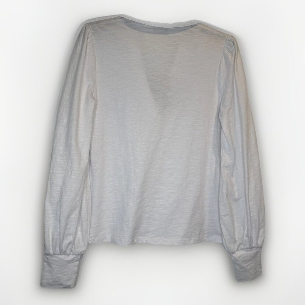 Boden Women’s White Cotton Collared Notch V Neck Long Sleeve Blouse Top Sz 4 NEW - Picture 4 of 10